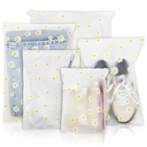10 Pack Travel Storage Bags for Clothes, Clear Reusable Bags