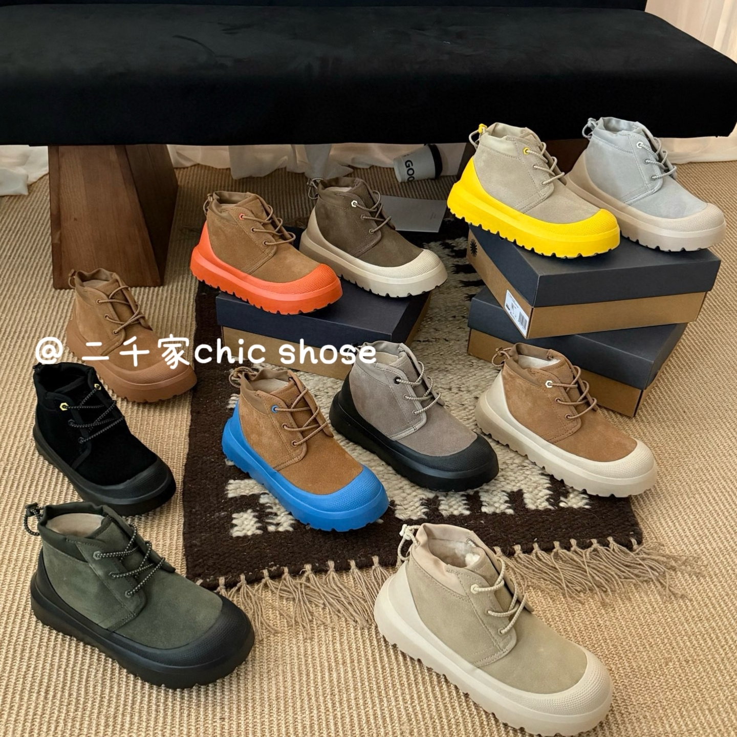 二千家王一博情侣厚底高帮雪地靴