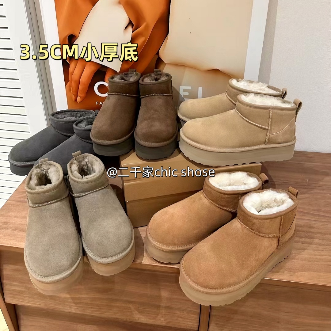 mini厚底雪地靴3.5CM5CM明星同款