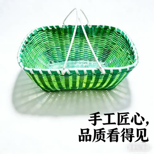 纯手工编织手提买菜水果篮