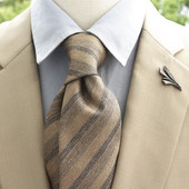 韩版 百搭 职业商务免打领带咖色蓝色条纹格纹个性 男士 复古休闲正装