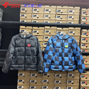 Nike/耐克羽绒服男詹姆斯格子拼接休闲保暖连帽夹克外套 DA6718