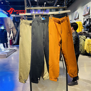 阿迪达斯运动裤男子三叶草小logo加绒保暖收口长裤 H11379 H11383