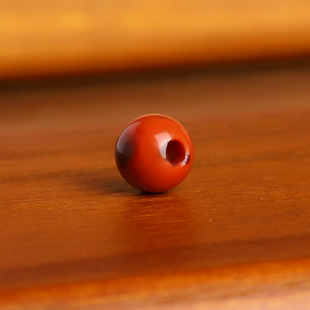 九口铁皮包浆料南红散珠 10.3mm 大孔珠 B4 满肉鸡血红单珠配珠