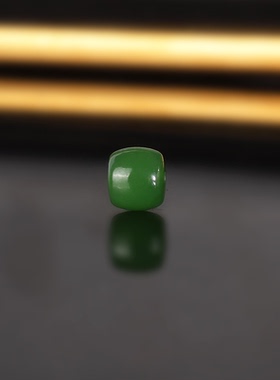 俄料碧玉散珠 直切老型珠 6.7mm 1759号 辣绿 和田玉配珠单珠精工