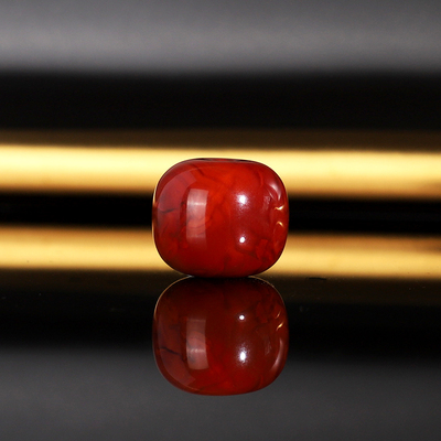 瓦西南红老型珠HL15单珠直径10.6x9mm高货火焰纹散珠满色满肉配珠