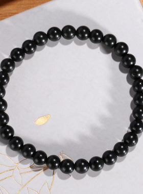 新疆和田玉塔青圆珠手串6mm单圈一细女男款青玉羊脂玉手链素圈