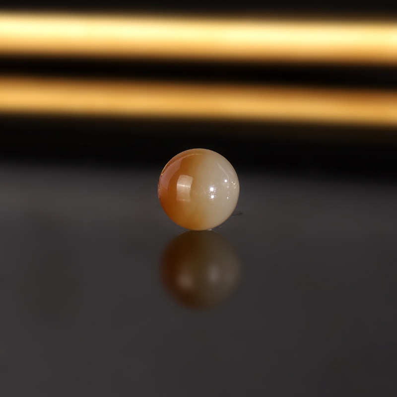 天然新疆且末糖料和田玉糖白散珠8mm 2134号 羊脂玉单珠配珠隔珠