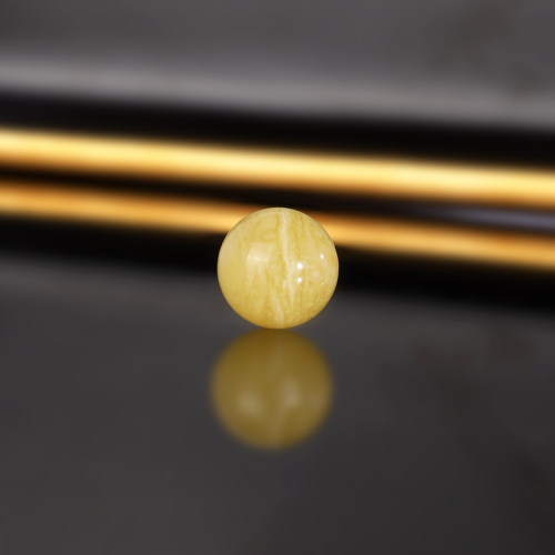 天然俄料蜜蜡散珠13mm 592号 鸡油黄白花蜡满蜡妖花单珠配珠