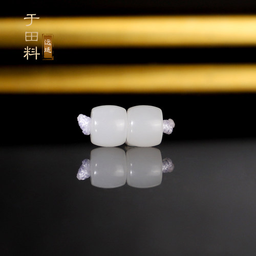 毕业级新疆于田料和田玉散珠直切老型5x4mm 猪油膏  配珠隔珠