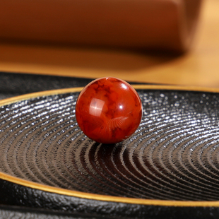 天然南红散珠C4 直径13.5mm 高货毕业级川料满肉顶珠配珠单珠大孔