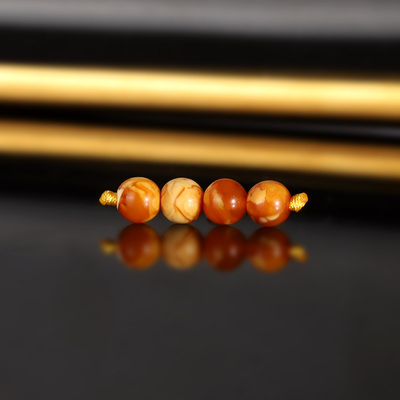 天然俄料云端老蜡散珠5.1mm 2954号 妖花古董蜜蜡配珠隔珠单珠