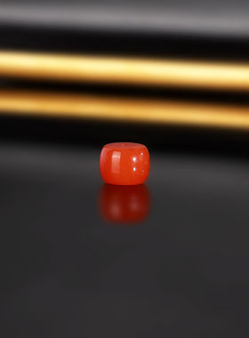 天然保山南红冷水河老型珠散珠 689号 直径7.7x5.7mm 亮光 配珠