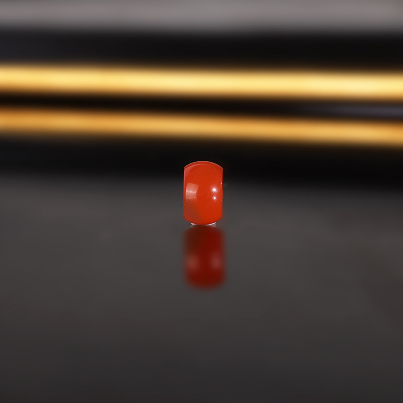 原矿天然保山冰红南红隔珠7.8x4.7mm 527号 河湾冰红散珠配珠精工