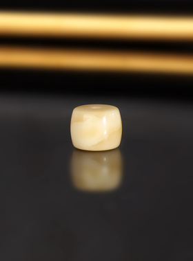 天然俄料蜜蜡直切散珠 8.5x6.7mm 2190号 满蜡白花蜡配珠隔珠