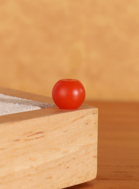 天然保山南红散珠隔珠 416号 直径8x6.8mm 精工单珠配珠散珠