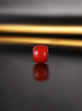 原矿瓦西牛血红老型珠散珠 直径9x7.5mm ZX1216号 南红配珠