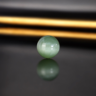 俄料碧玉猫眼单珠11.3mm 122号 高货和田玉碧玉散珠配珠隔珠