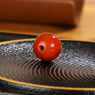 天然南红散珠C6 直径13.2mm 高货毕业级川料满肉顶珠配珠单珠大孔