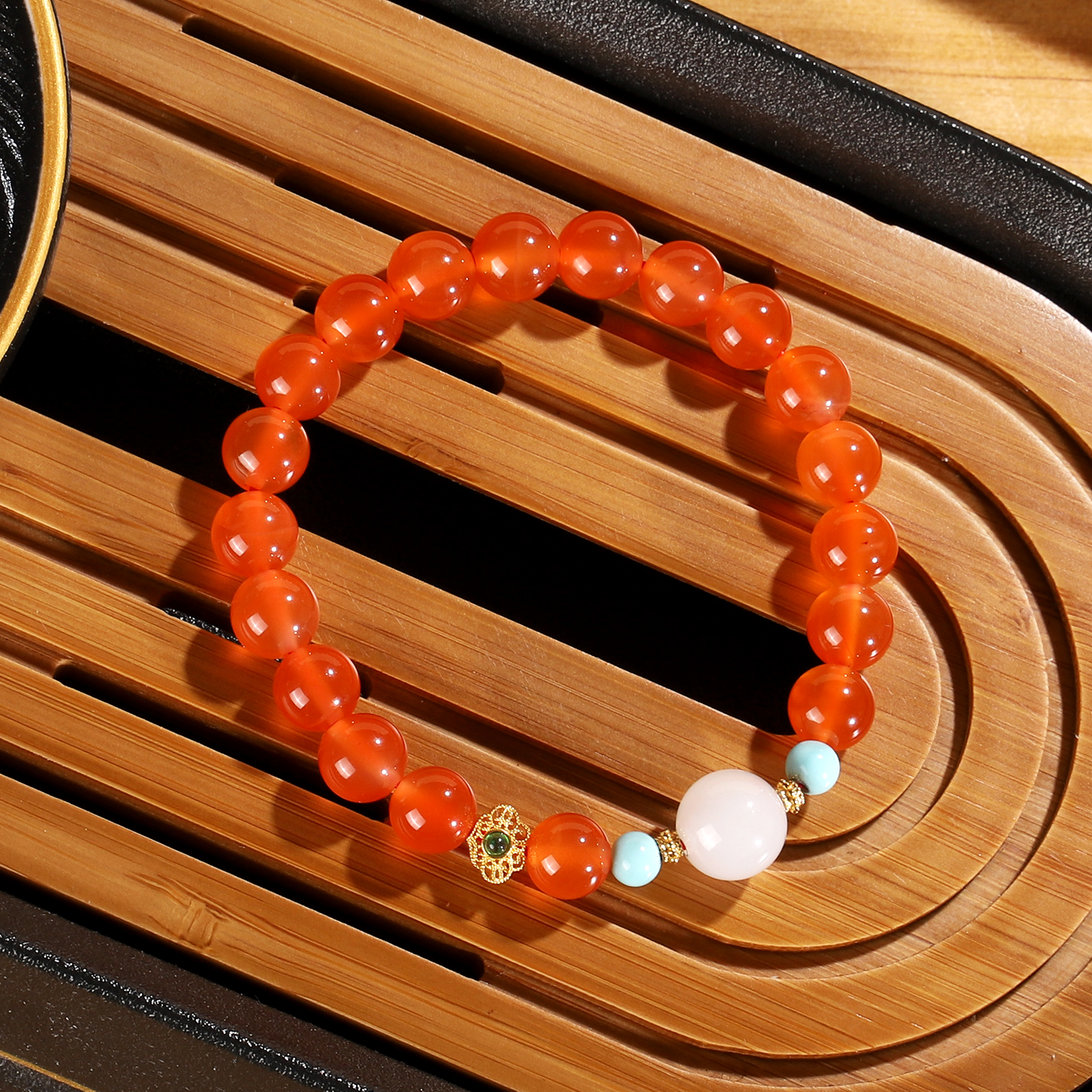 保山冰红南红手串8mm设计款