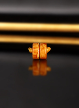 天然老蜡隔珠 8x3.5mm G10 云端俄料古董老蜜蜡散珠隔片一物一图