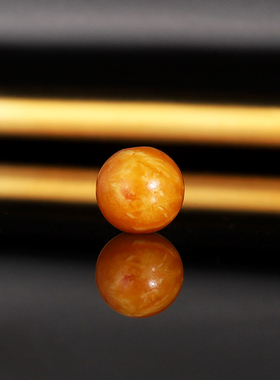 天然云端老蜡妖花A2055 直径8.1mm虎皮纹满蜡俄料古董老蜜蜡配珠
