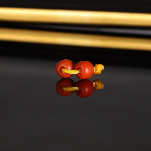 天然瓦西南红老型珠散珠5.5x4.8mm 3377号 大孔珠哑光配珠隔珠