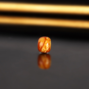 天然云端老蜡妖花老型珠185号 直径6.4x5mm 虎皮纹古董老蜜蜡配珠