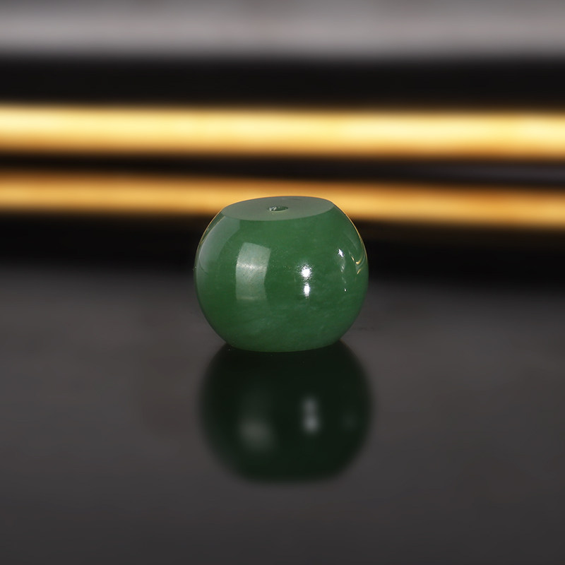 天然碧玉散珠15.5x12mm 1940号 阳绿精工和田玉隔珠配珠 一物一图图片