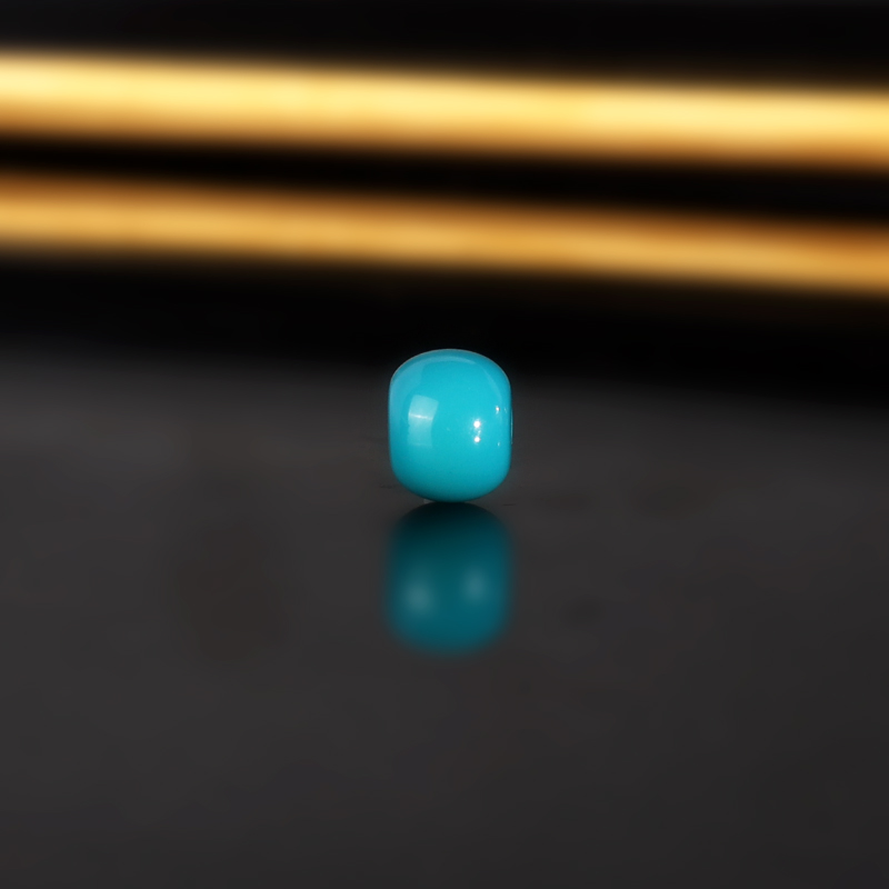 原矿天然绿松石老型珠散珠7x5.5mm GL22玉化高瓷天花板配珠隔珠