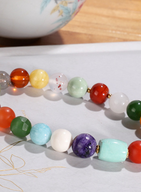 远廷-多宝手串女款 单圈手链本命年天然正品7mm WT34号