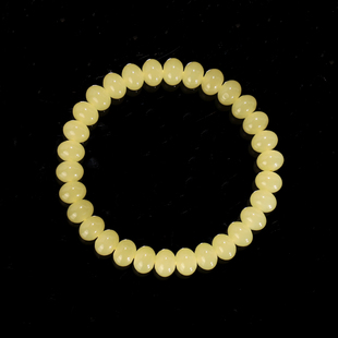 天然新疆若羌黄口隔珠手串8mm 57号 高货毕业级鸡油黄算盘珠手链