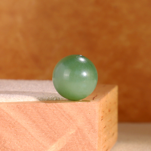 天然俄料碧玉猫眼圆珠 11.8mm哑光散珠 高货猫眼灵动阳绿配珠单珠