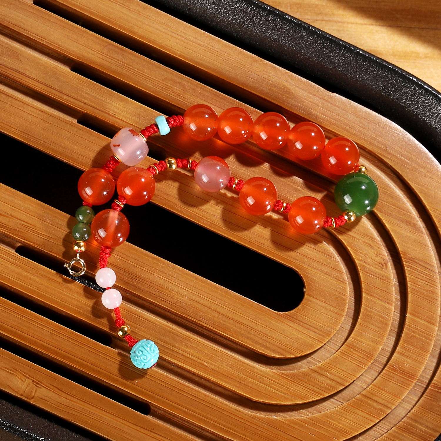 保山冰红南红手串8mm设计款