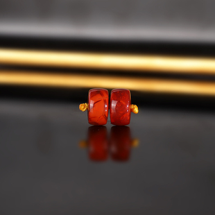 原矿天然瓦西南红直切散珠10x5.8mm ZGH9 火焰红南红配珠隔珠