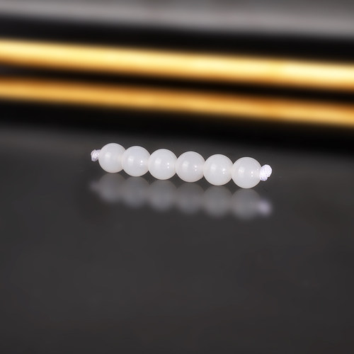 天然新疆和田玉散珠 5mm 1058号 羊脂白玉配珠隔珠弟子珠