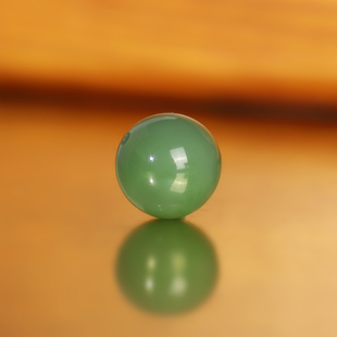 俄料高货碧玉单珠14mm 144号 阳绿果绿色 和田玉散珠隔珠配珠