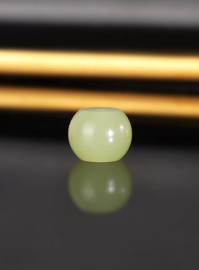 新疆若茜黄口和田玉隔珠散珠 10x8mm 2270号 柔光羊脂玉配珠