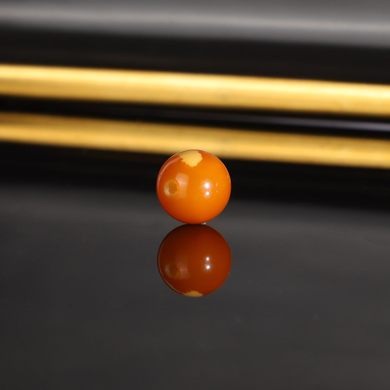 天然老蜡单珠 直径9.6mm 2659号 收藏古董老蜜蜡配珠散珠隔珠