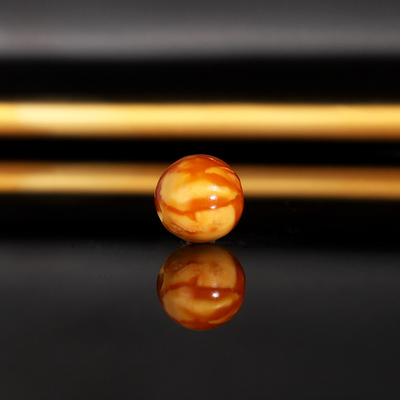 天然老蜜蜡单珠LLY9 直径9.3mm 古董老蜡妖花散珠满蜜满蜡DIY配珠