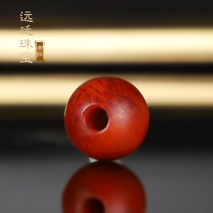 原矿天然南红散珠大孔珠哑光单珠 精修孔道玫瑰红火焰红配饰配珠