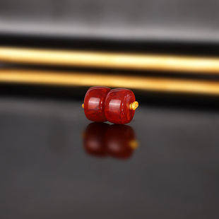 原矿天然瓦西南红直切散珠10x6.2mm ZGH17 火焰红南红配珠隔珠