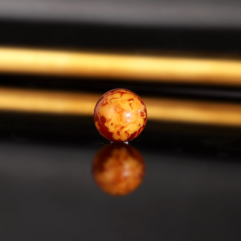 天然俄料老蜜蜡散珠8-9mm LLY83-LLY102号 云端橘色古董老蜡配珠