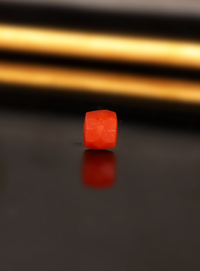 原矿天然瓦西直切无相珠南红散珠6.5x5.6mm 1019号 毕业级配珠