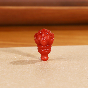 毕业级瓦西南红莲花三通 川料高品锦红 佛头一体三通配珠