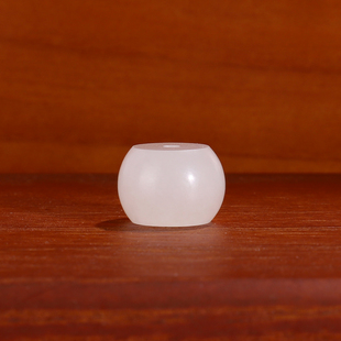 新疆和田白玉隔珠20号单珠 哑光 11.9x8.4mm天然羊脂白玉配饰配珠