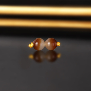 天然新疆且末糖料和田玉糖白散珠6mm一对 2116号 羊脂玉配珠隔珠