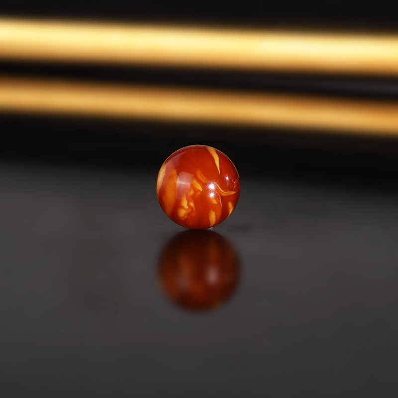 天然云端老蜡LLY53 直径8.3mm 红皮满蜡俄料古董老蜜蜡配珠散珠