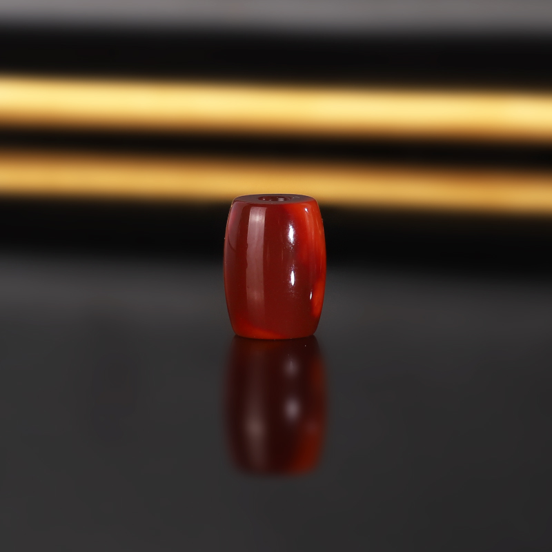 原矿天然川料南红桶珠 7.8x10.4mm 2076号 牛血红南红散珠配珠