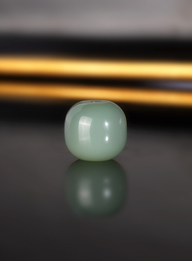 天然俄料碧玉粉青瓷白老型珠 360号 直径13x12mm 和田玉配珠散珠